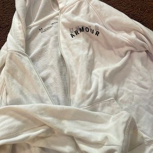 White Under armor zip up hoodie